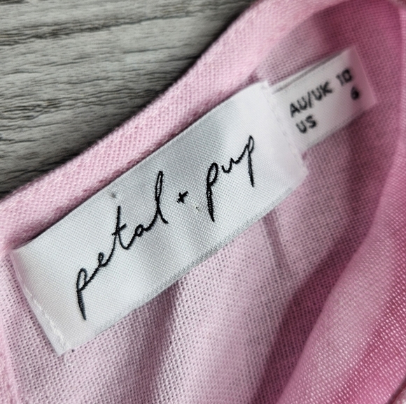 Petal & Pup Pink Amarah Linen Blend Dress Size Women's 6 - Picture 4 of 11